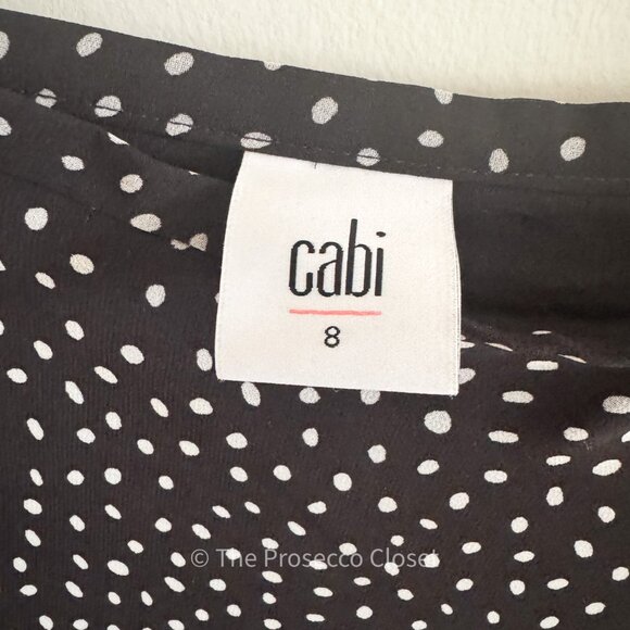 CAbi Vintage 90s Polka Dot Maxi Ruffly Skirt Black & White(8) - Picture 4 of 4